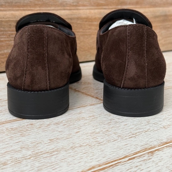 Prada Brown Suede Triangle Loafers NEW - Picture 10 of 16